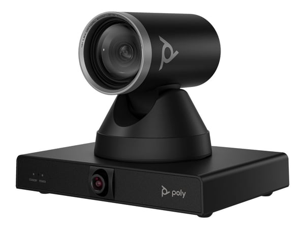 HP Poly Studio E60 - Konferansekamera - PTZ - farge - 2 x 8 MP - 3840 x 2160 - 4K UHD (3840 x 2160), 2160p - lyd - LAN - USB 3.0 - DC 12 V / PoE Pluss
