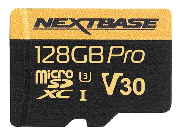 Nextbase - Flashminnekort (microSDXC til SD-adapter inkludert) - 128 GB - Video Class V30 / UHS-I U3 - microSDXC