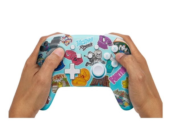 PowerA Enhanced Wireless Controller - Håndkonsoll - trådløs - Bluetooth - Fortnite Sticker Mania - for Nintendo Switch, Nintendo Switch Lite, Ninte...