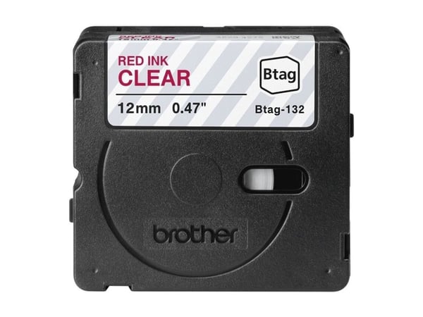 Brother BTAG-132, Punainen läpinäkyvällä, Filippiinit, 5 vuosi/vuosia, Brother, P-touch PT-N10, PT-N20, PT-N25BT, 1,2 cm