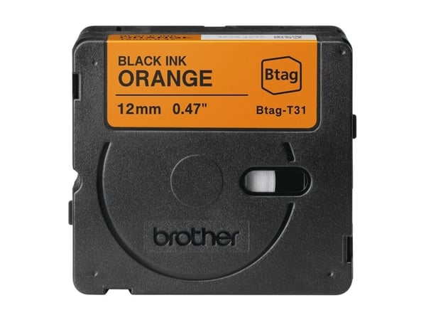 Brother BTAG-T31, Musta oranssilla, Filippiinit, 5 vuosi/vuosia, Brother, P-touch PT-N10, PT-N20, PT-N25BT, 1,2 cm
