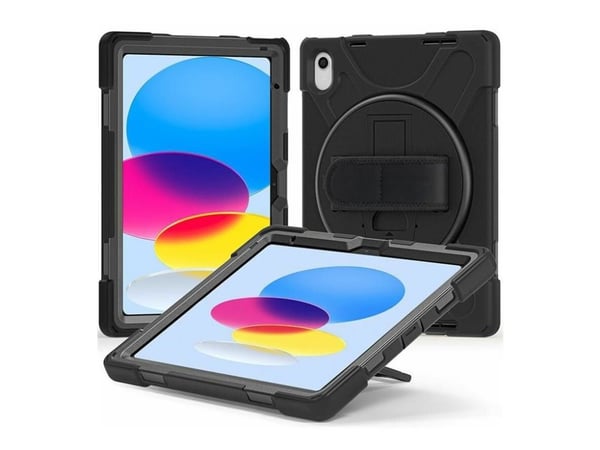 eSTUFF AUSTIN - Baksidesskydd för surfplatta - polykarbonat, silikon - svart - för Apple 10.9-inch iPad (10:e generation)