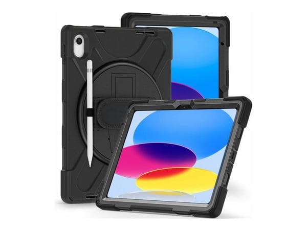 eSTUFF CHICAGO - Beskyttelsesboks for nettbrett - polykarbonat, silikon - svart - for Apple 10.9-inch iPad (10. generasjon)