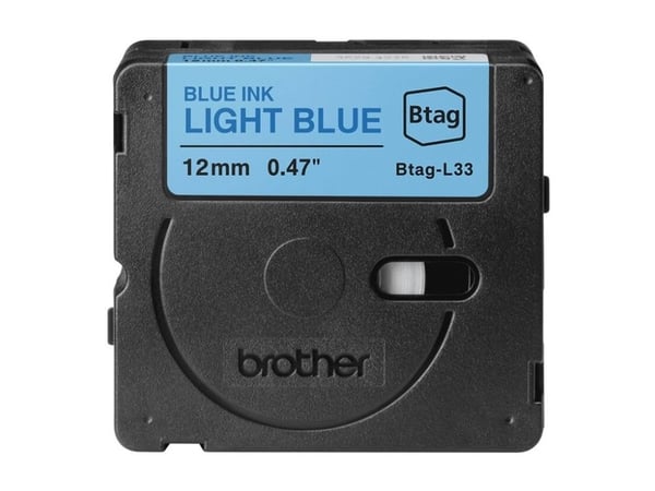 Brother BTAG-L33, Sininen vaalealla sinisellä, Filippiinit, 5 vuosi/vuosia, Brother, P-touch PT-N10, PT-N20, PT-N25BT, 1,2 cm