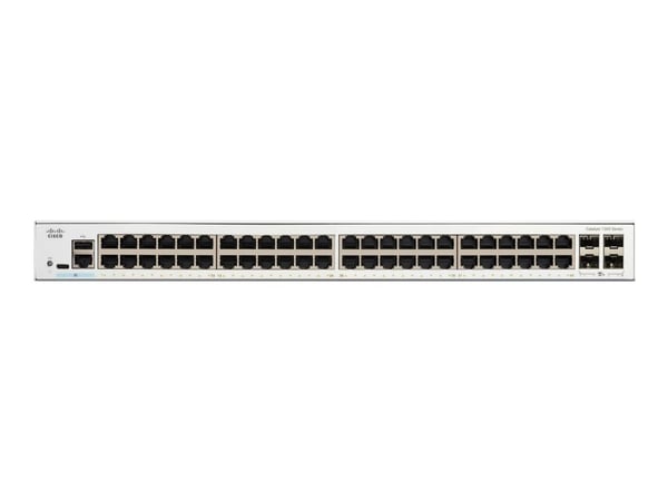 Cisco Catalyst 1300-48T-4X - Switch - L3 - Styrt - 48 x 10/100/1000Base-T + 4 x 10 Gigabit SFP+ - rackmonterbar