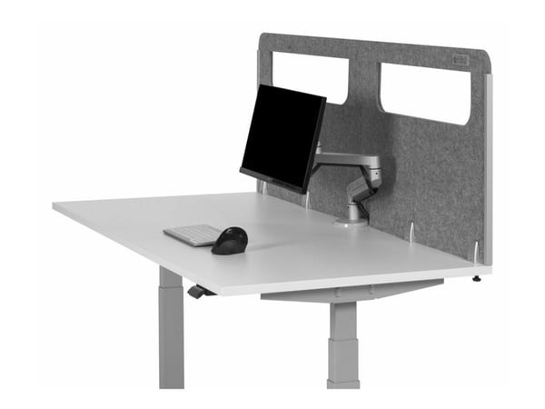 Bakker Elkhuizen - Partisjonsskjerm - desk-mountable (side) - 160 x 60 cm - lysegrå
