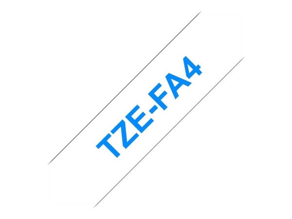 Brother TZe-FA4 - Tøy - blått på hvitt - Rull (1,8 cm x 3 m) 1 kassett(er) tape - for P-Touch PT-1830, 1950, 2430, 2470, 2700, 3600, 7500, 7600, 98...