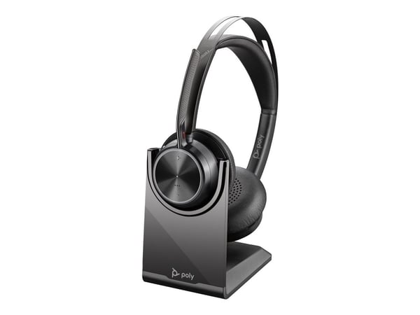 HP Poly Voyager Focus 2 - Hodesett - on-ear - Bluetooth - trådløs - aktiv støydemping - USB-C via Bluetooth-adapter - svart - Zoom Certified