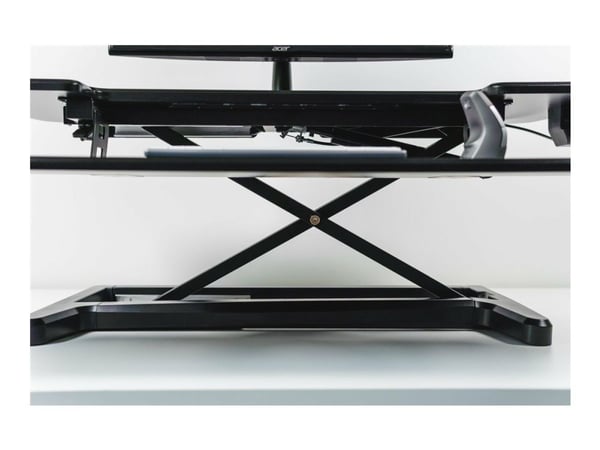 Bakker Elkhuizen Adjustable Sit-Stand Desk Riser 2 - Stativ - for LCD-skjerm / PC-utstyr - svart - skrivebordsstativ