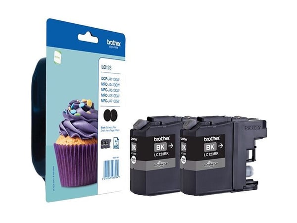 Brother LC123BKBP2, 600 sivua, 2 kpl, Kaksoispakkaus