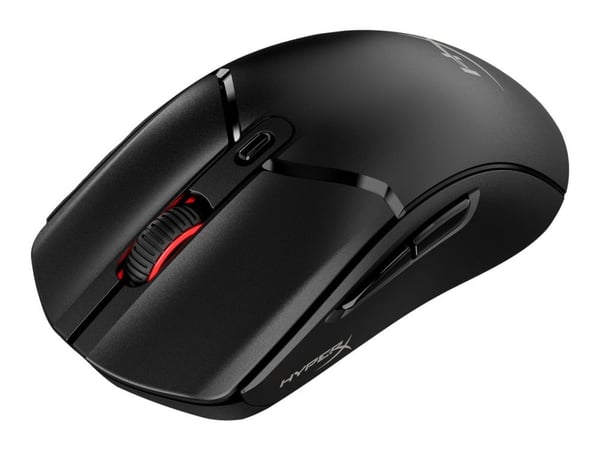 HyperX Pulsefire Haste 2 - Mus - optisk - 6 knapper - trådløs, kablet - 2.4 GHz, Bluetooth 5.2, USB 2.0 - USB trådløs mottaker - svart