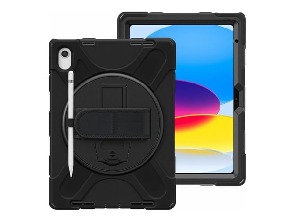 eSTUFF AUSTIN - Baksidesskydd för surfplatta - polykarbonat, silikon - svart - för Apple 10.9-inch iPad (10:e generation)