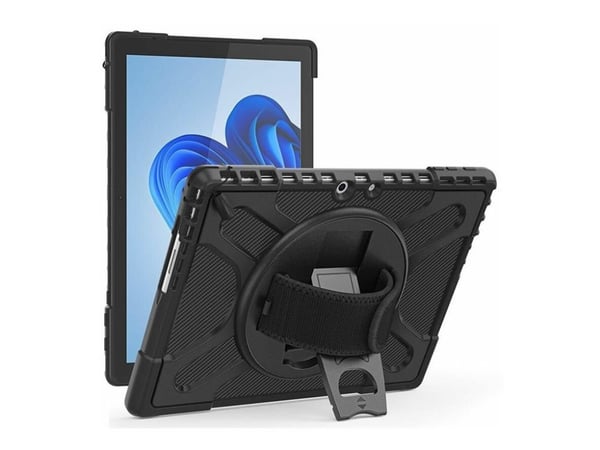 eSTUFF ATLANTA - Baksidedeksel for nettbrett - robust - termoplast-polyuretan (TPU), polykarbonat - svart - for Microsoft Surface Pro 9