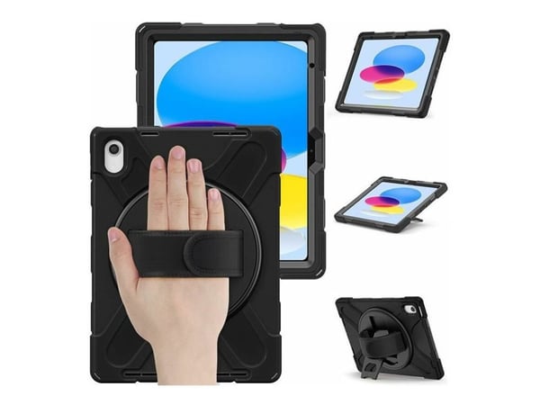 eSTUFF AUSTIN - Baksidesskydd för surfplatta - polykarbonat, silikon - svart - för Apple 10.9-inch iPad (10:e generation)
