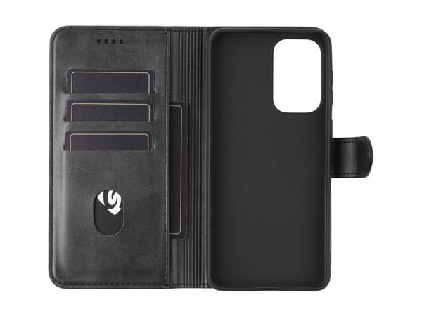 eSTUFF WALES - Flipomslag til mobiltelefon - polyuretan (PU) - sort - for Samsung Galaxy A33 5G