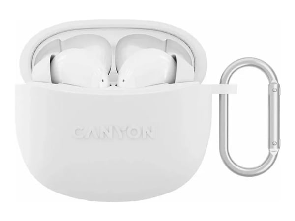 Canyon TWS-5 - True wireless-hodetelefoner med mikrofon - i øret - Bluetooth - hvit
