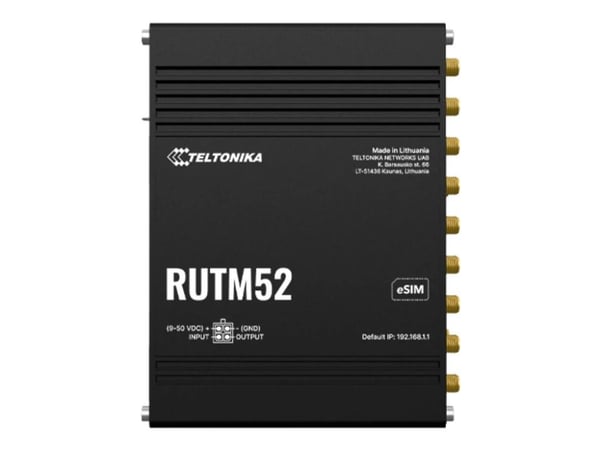 Teltonika RUTM52, Wi-Fi 5 (802.11ac), Dual-band (2,4 GHz / 5 GHz), Ethernet LAN, 5G, Sort, Industriel router