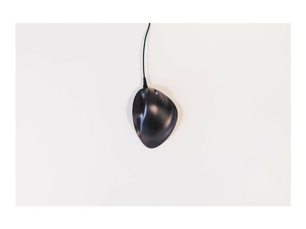 Bakker Elkhuizen Hippus large - Mus - høyrehendt - 2 knapper - kablet - USB - svart