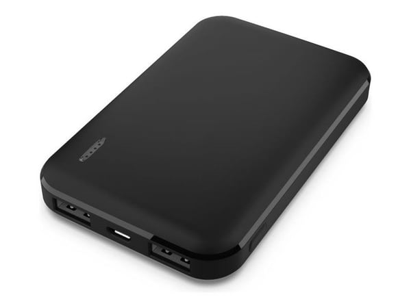 eSTUFF INFINITE - Strømbank - 5000 mAh - 18.5 Wh - 2.1 A - PD, QC 3.0 - 2 utgangskontakter (USB-type A) - svart