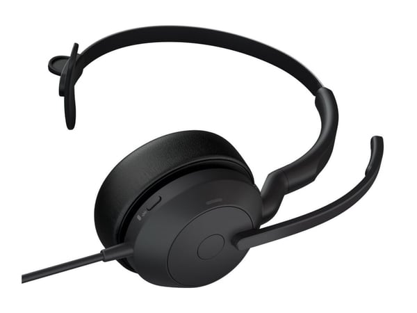 Jabra Evolve2 50 UC Mono - Hodesett - on-ear - kablet - aktiv støydemping - USB-C, USB-A - UC-sertifisert
