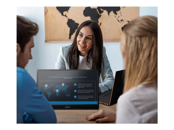 MSI PRO MP161 E2U - LED-skjerm - 16" (15.6" synlig) - portabel - 1920 x 1080 Full HD (1080p) @ 60 Hz - IPS - 250 cd/m² - 800:1 - 4 ms - Mini HDMI, ...