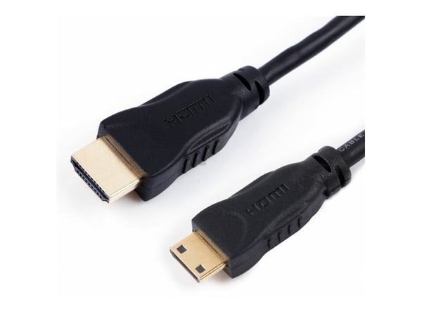 MicroConnect - høyhastighets - HDMI-kabel med Ethernet - mini HDMI hann til HDMI hann - 5 m - svart - støtter 4K 60 Hz (4096 x 2160)