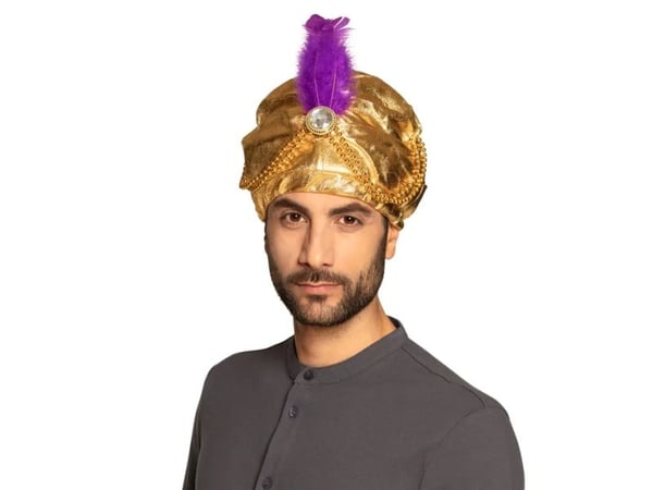 Boland 81015, Hatt til kostyme, Voksen, Hankjønn, Akryl, Feather, Polyester, Polypropylen (PP), Gull, Lilla, 87 g