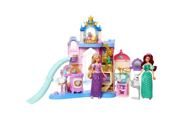 Disney Princess -husdjursslott med 7 lekområden, 3 djurkompisar och över 20 möbler och tillbehör, 3 År, Pojke/flicka, 516 mm, 1,39 kg, Multifärg