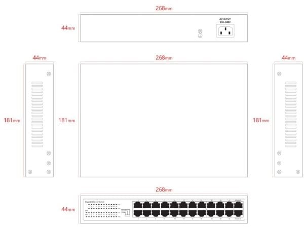 Lanview - Switch - smart - 24 x 10/100/1000 - stasjonær, rackmonterbar