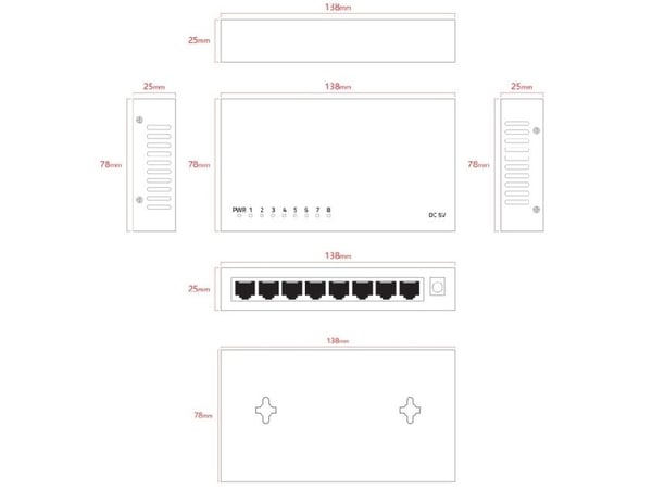 Lanview LVN-DESK-8PORT-1G