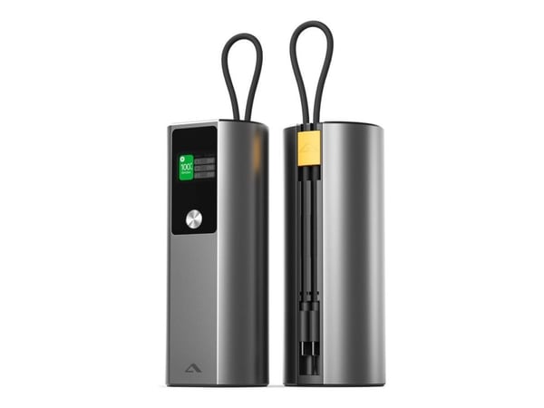 ALOGIC Ark Pro - Powerbank - USB-latauksella ja 50 cm:n irrotettavalla USB-C-kaapelilla - 5 / 9 / 12 / 15 / 20 / 28 V - 160 Watt - 27600 mAh - 99,3...