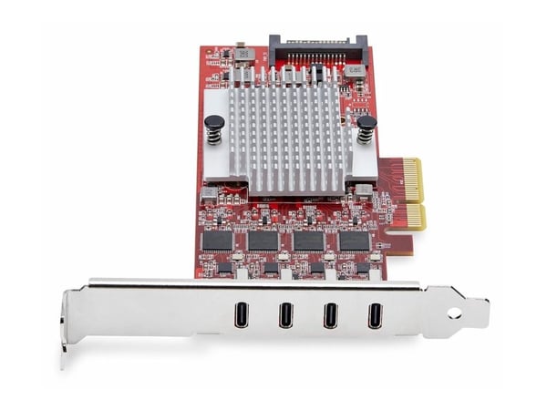 StarTech.com P10Q4C-USB-CARD, PCIe, USB Type-C, PCI 3.0, Rød, ASMedia - ASM3142 x4, ASMedia - ASM1543 x4, ASMedia - ASM2812X, 10 Gbit/sek.