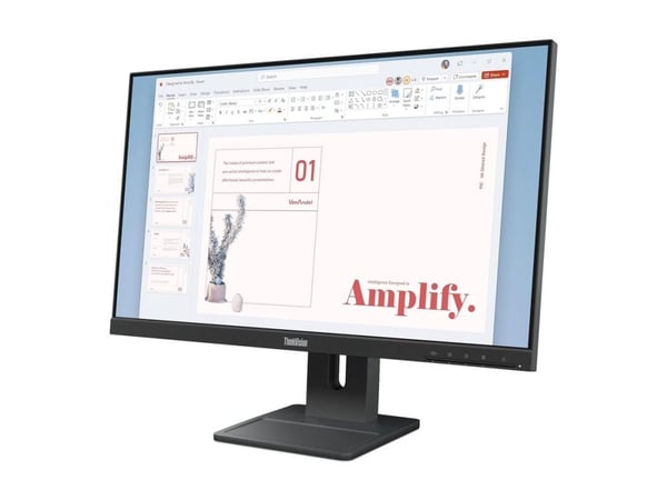 Lenovo ThinkVision E24-40 - LED-skjerm - 24" (23.8" synlig) - 1920 x 1080 Full HD (1080p) @ 100 Hz - IPS - 250 cd/m² - 1300:1 - 4 ms - HDMI, VGA, D...