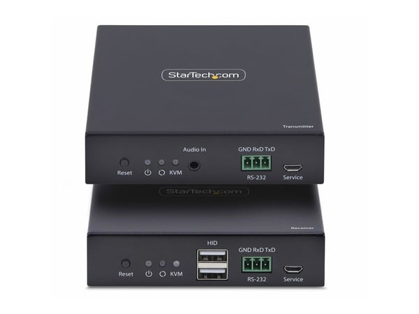Startech HDMI KVM Extender Over IP Network, 4K 60Hz, Driverless - Sender- og mottakerpakke - video/lyd/USB-utvider - HDMI