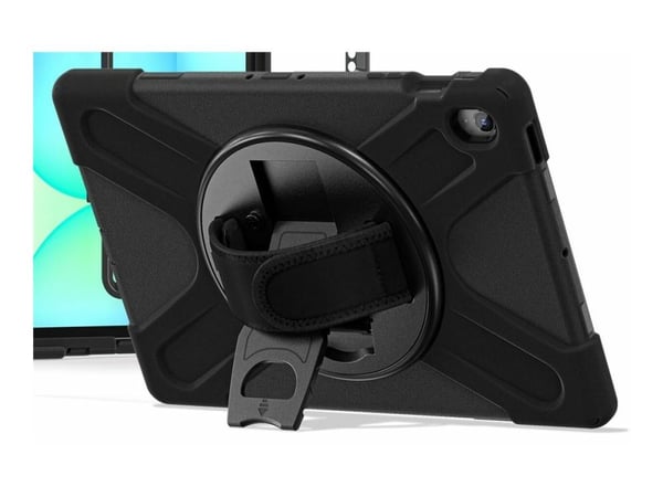 eSTUFF AUSTIN - Baksidedeksel for nettbrett - robust - without built-in screen protector - polykarbonat, silikon - svart - med skjermbeskytter - fo...