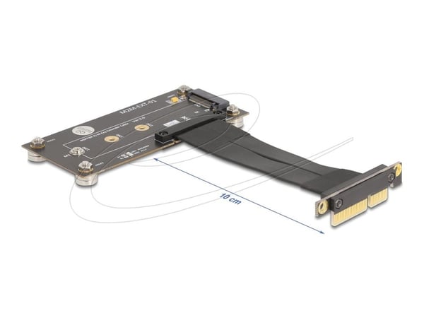 Delock-adapter PCIe 3.0 x4 hann 90° vinklet til M.2 Key M hunn med kabel 10 cm