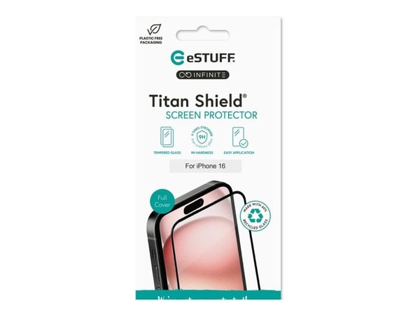eSTUFF ES501421, Apple, iPhone 16, Ridseresistentti, Splintfri, läpinäkyvä, 1 stk, 1 stk