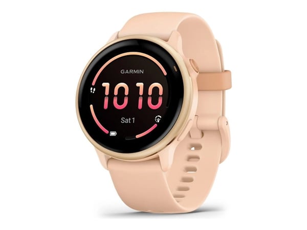 Garmin vívoactive 6 - 42 mm - metallisk rosa gryning - smart klocka med band - silikon - rosa gryning - handledsstorlek: 125-190 mm - display 1.2" ...
