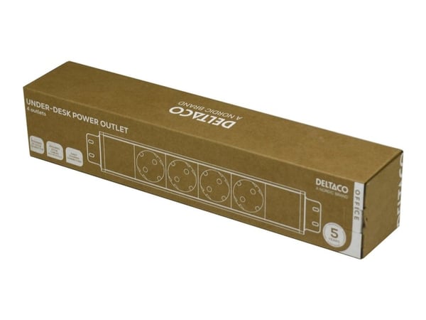 DELTACO OFFICE - Effektband (surface mountable) - under-bord, GST18 ändkapselanslutning - AC 100-240 V - ingång: GST18 - utgångskontakter: 7 (5 st....
