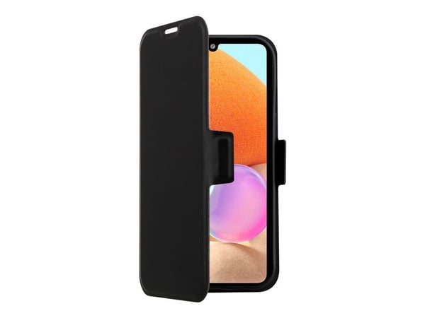 Screenor Clever - Vikbart fodral för mobiltelefon - eco-läder, termoplastisk polyuretan (TPU) - svart - för Samsung Galaxy A36, A56