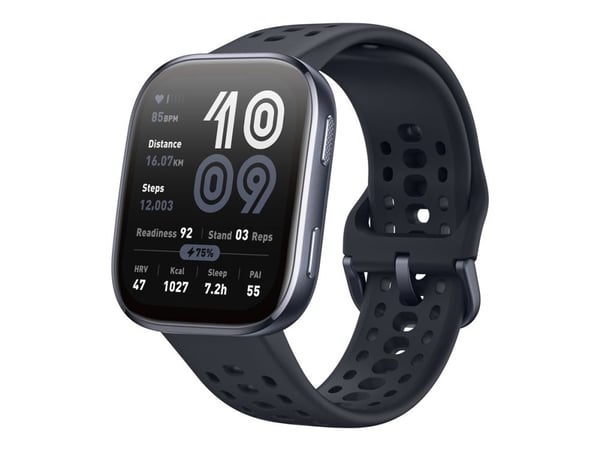 Amazfit Bip 6 Black, 5 cm (1.97"), AMOLED, Kosketusnäyttö, 512 GB, GPS (satelliitti), 27,9 g
