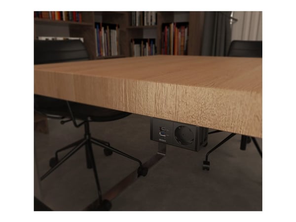 Pistorasia DELTACO OFFICE, työpöydän alle, kulma, 1x21W A+C USB-lataus, GST18-kaapeliliitin / GT-1101 / 1902243