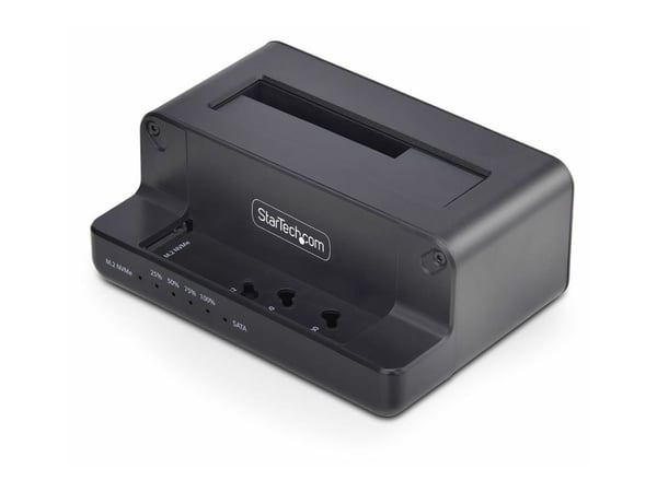 StarTech.com M.2 NVMe to 2.5/3.5" SATA Drive Duplicator, Dual Bay Cloner - Halvledarenhet/hårddiskduplikator - 2 fack (SATA-600 / PCI Express (NVMe...