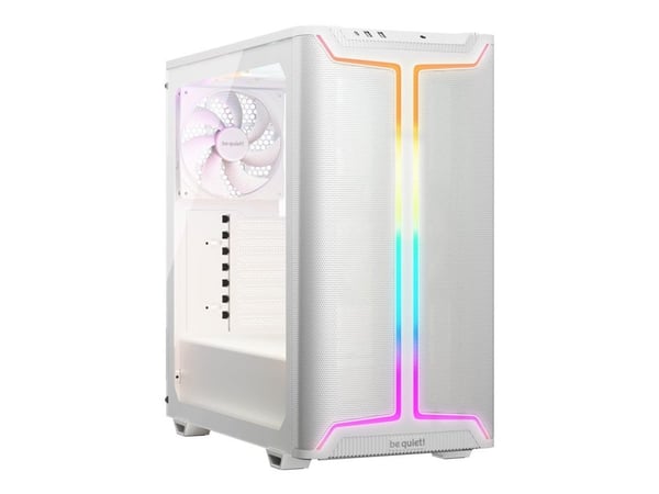 be quiet! Pure Base 501 DX - Midi-tårn - ATX - sidepanel med vindu (herdet glass) - ingen strømforsyning (ATX / PS/2) - hvit - USB/lyd