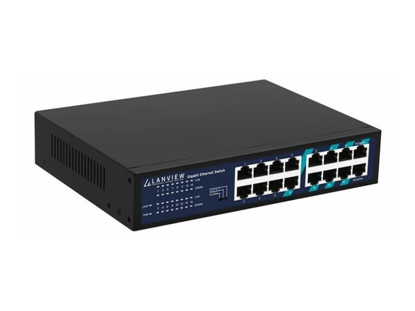 Lanview - Switch - smart - 16 x 10/100/1000 - stasjonær, rackmonterbar