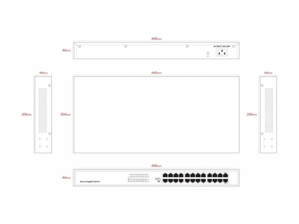 Lanview - Switch - smart - 24 x 10/100/1000 - stasjonær, rackmonterbar