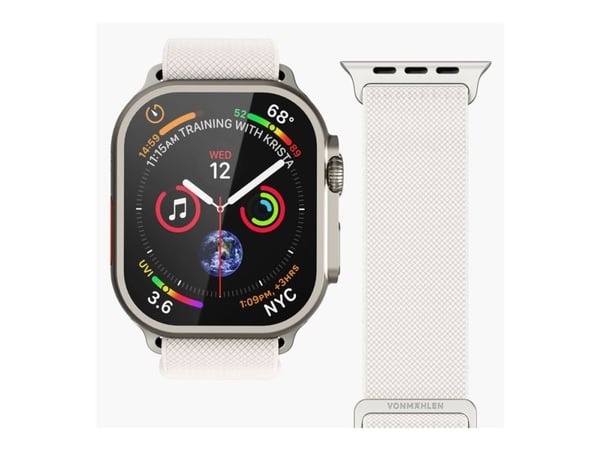 Vonmählen - Sløyfe for smart armbåndsur - nylon - kremfarget - for Apple Watch (40 mm, 41 mm, 42 mm)