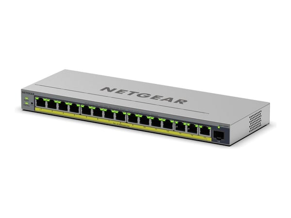 NETGEAR Easy Smart GS116EPP - Switch - L3 - smart - 1 x 10/100/1000 + 15 x 10/100/1000 (PoE+) - skrivbordsmodell, väggmonterbar - PoE+ (231 W)