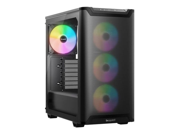 be quiet! Pure Base 501 LX - Midi-tårn - ATX - sidepanel med vindu (herdet glass) - ingen strømforsyning (ATX / PS/2) - svart - USB/lyd