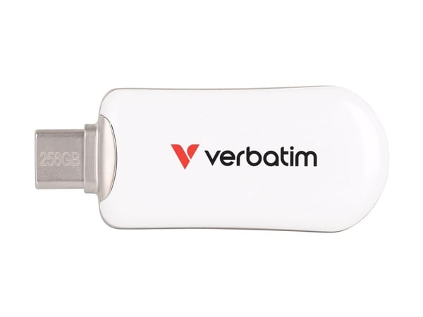 Verbatim Plectra - USB-flashstasjon - 256 GB - USB 3.2 Gen 1 / USB-C - hvit